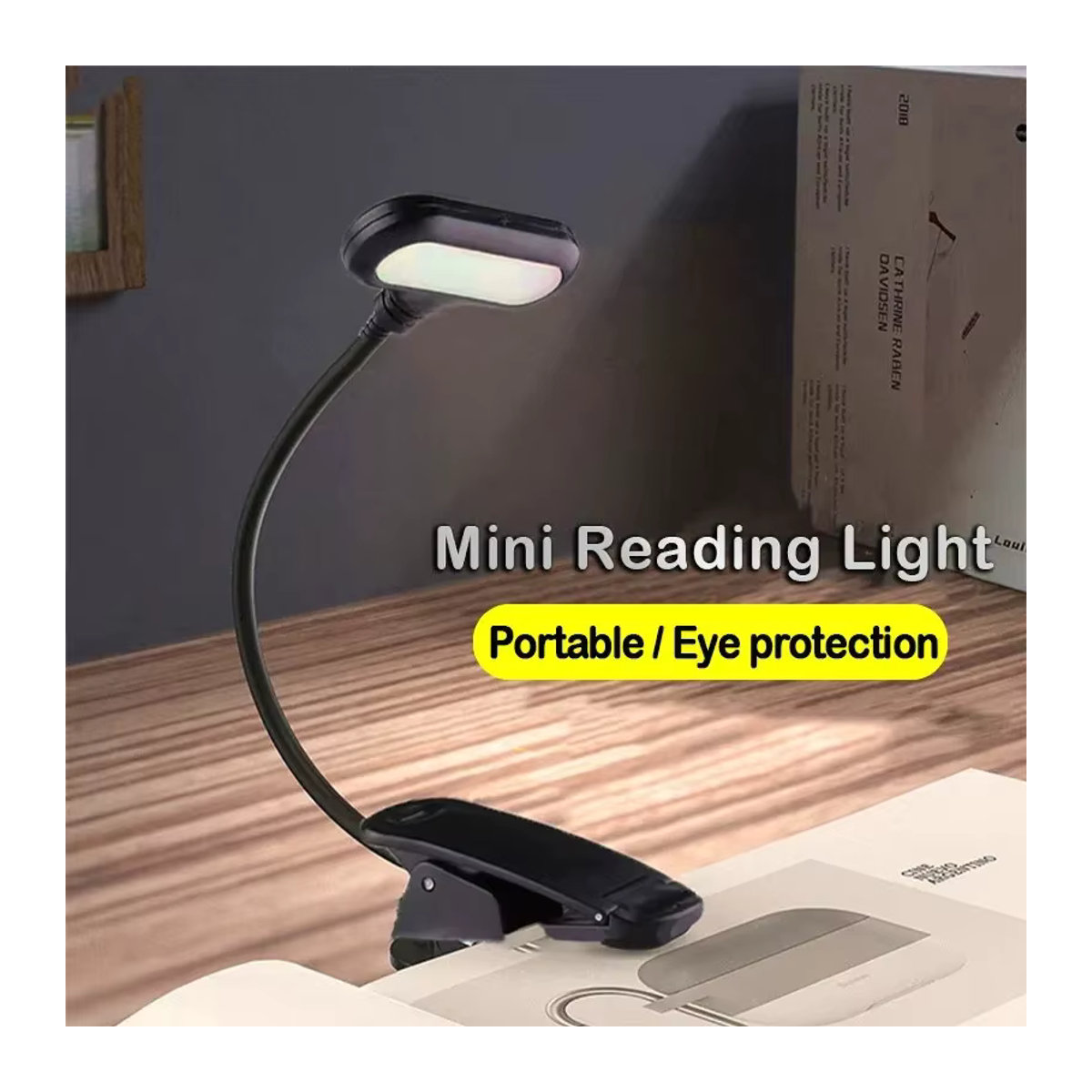 MeeToo Verstellbare LED-Schreibtischlampe in Schwarz, batteriebetrieben und flexibel zum Lesen und Lernen - Bild 2