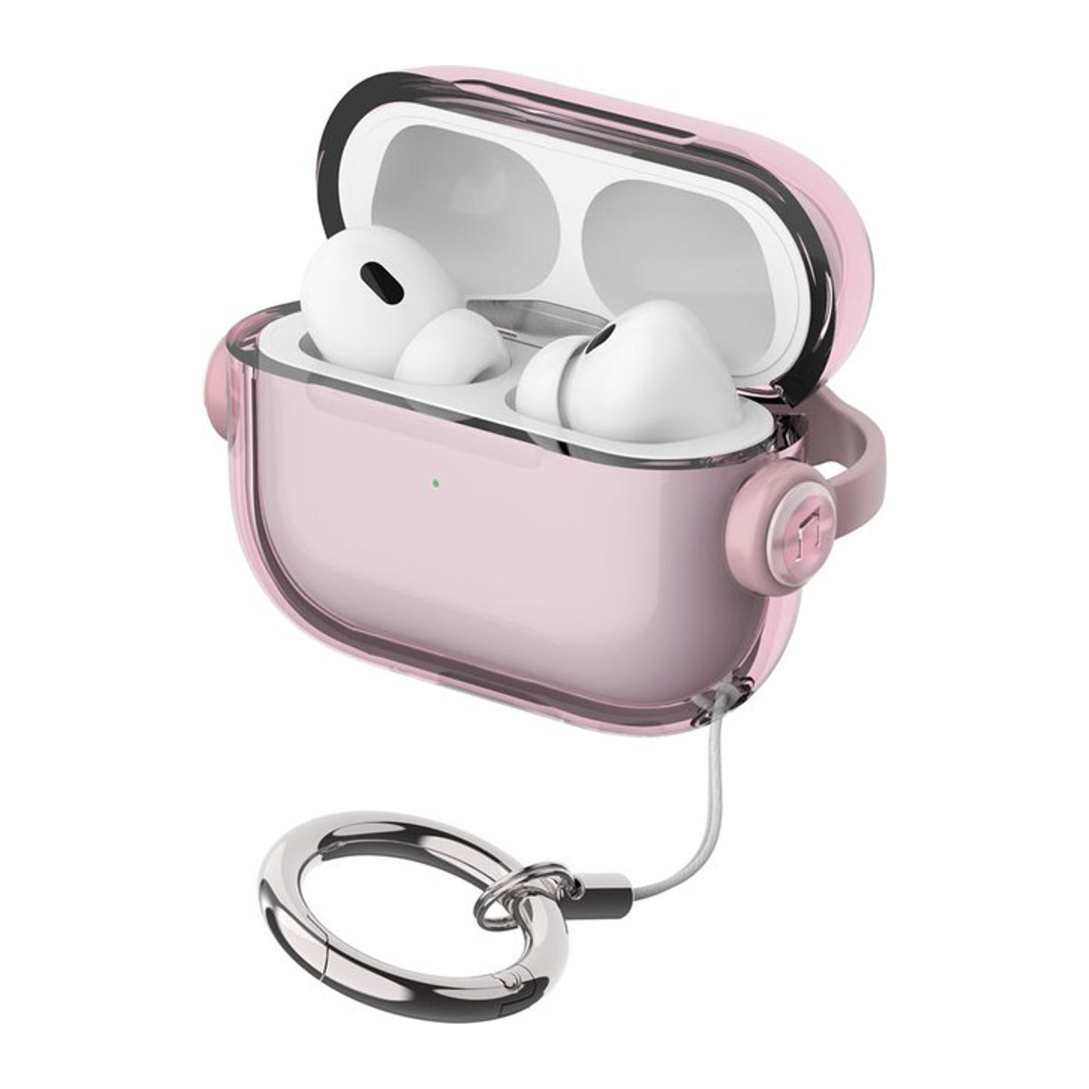 Meetsweet Schutzhülle für AirPods mit Sicherheitsschloss und Telefonhalter, transparente Abdeckung in Bonbonfarben Lila und Rosa - Bild 1
