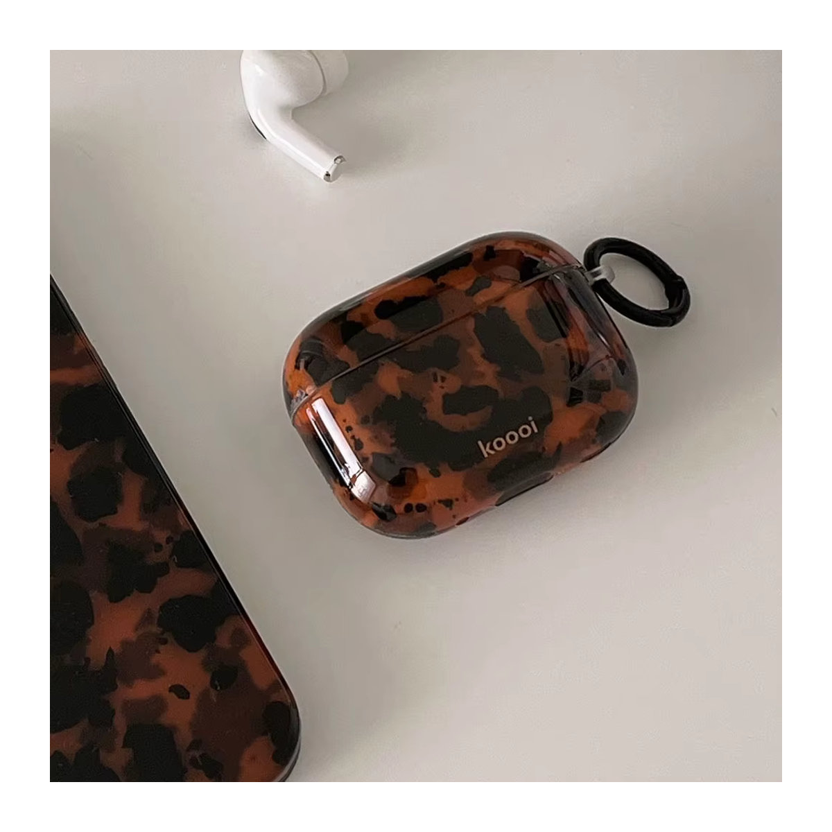 Meetsweet Schutzhülle im Leopardenmuster für AirPods Pro 1, 2 und 3 mit Haken, mehrfarbig - Bild 3