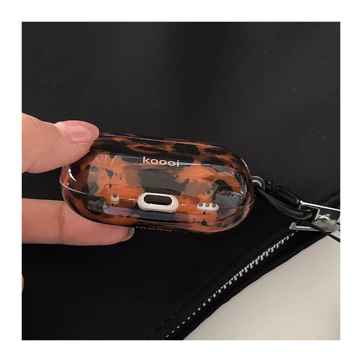Meetsweet Schutzhülle im Leopardenmuster für AirPods Pro 1, 2 und 3 mit Haken, mehrfarbig - Bild 6