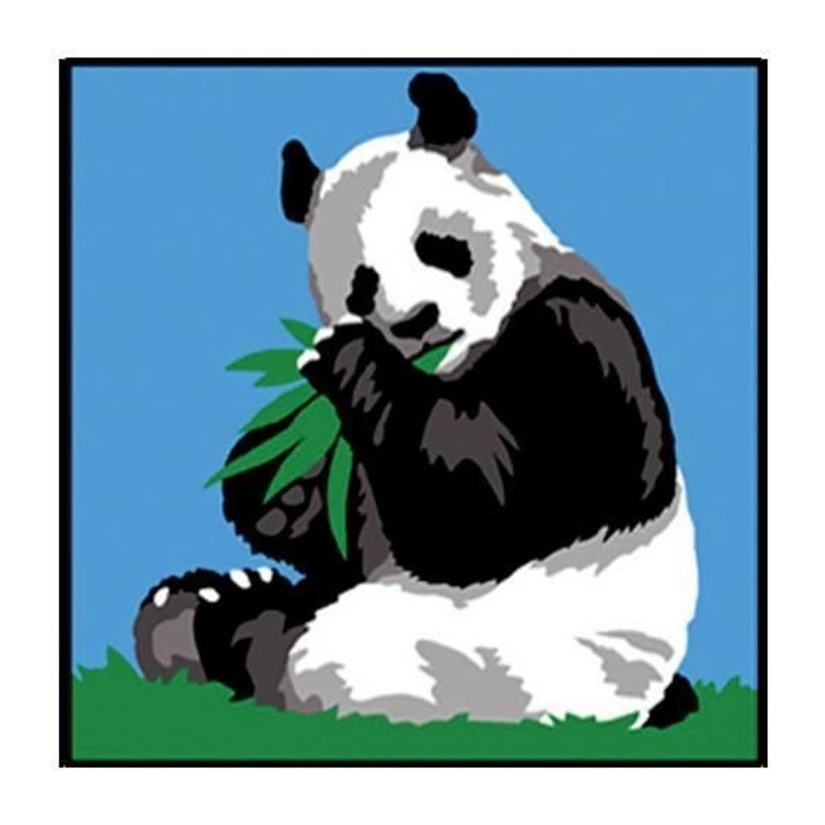 MegaCrea Stickbild-Set für Kinder mit Panda-Motiv in Mehrfarbig, inklusive Wollfäden und Kunststoffnadel - Bild 1