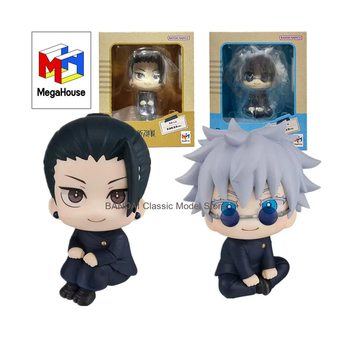 MegaHouse Look Up Jujutsu Kaisen Satoru Gojo und Geto Suguru Actionfigur Kwaii Q Ver. aus Kunststoff, mehrfarbig - Bild 1