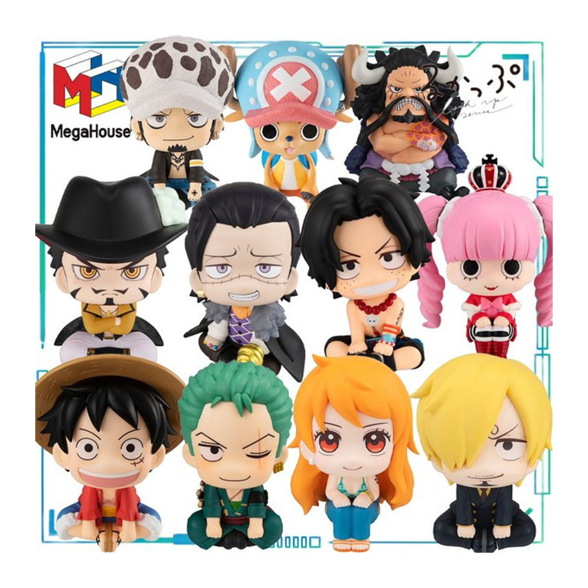 MegaHouse One Piece Look Up Series Anime-Modelle Roronoa Zoro, Portgas D. Ace und Monkey D. Ruffy als bunte Sammelfiguren aus Kunststoff - Bild 1