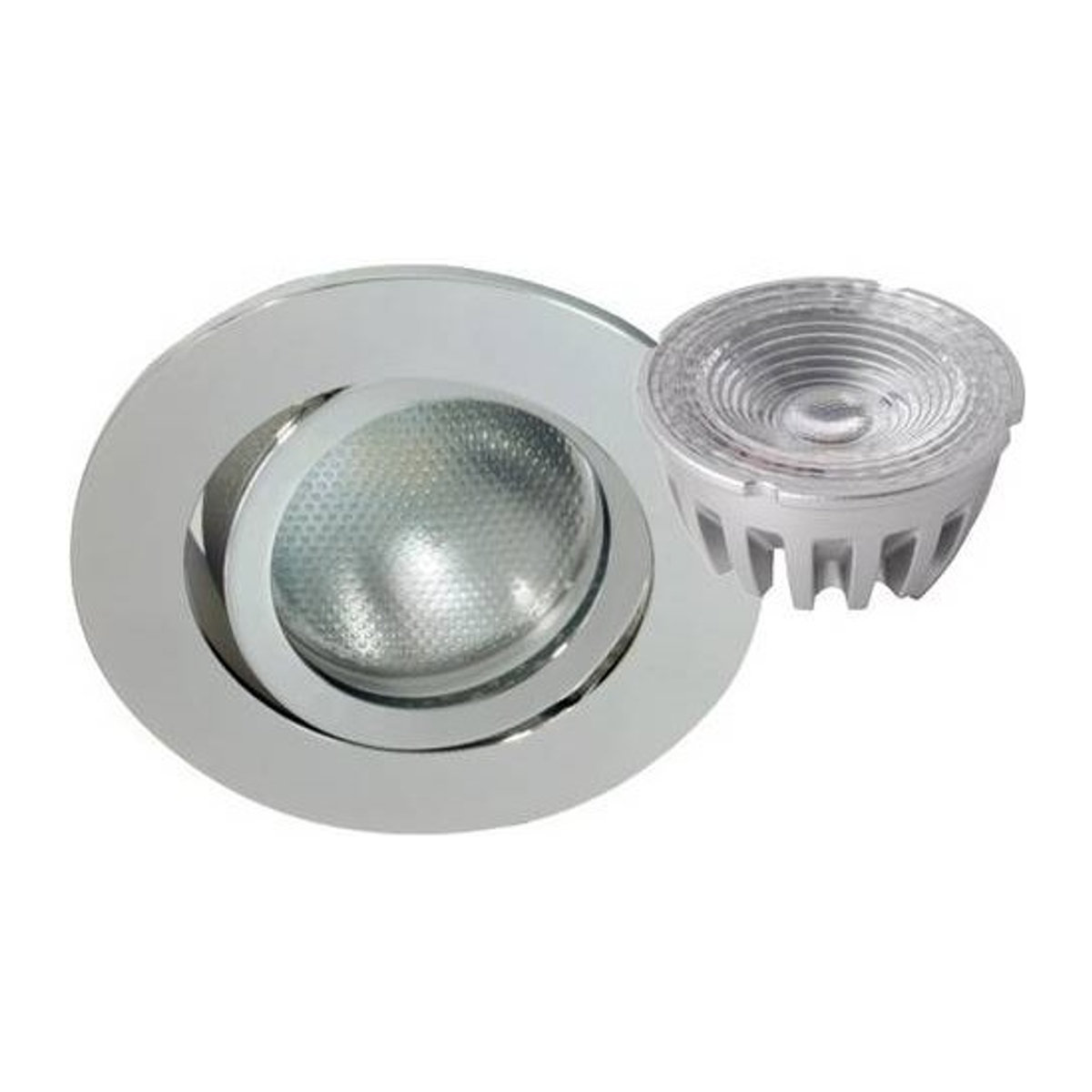 Megatron MT75407 LED-Einbaustrahler in Weiß und Chrom mit GU10 Fassung - Bild 1