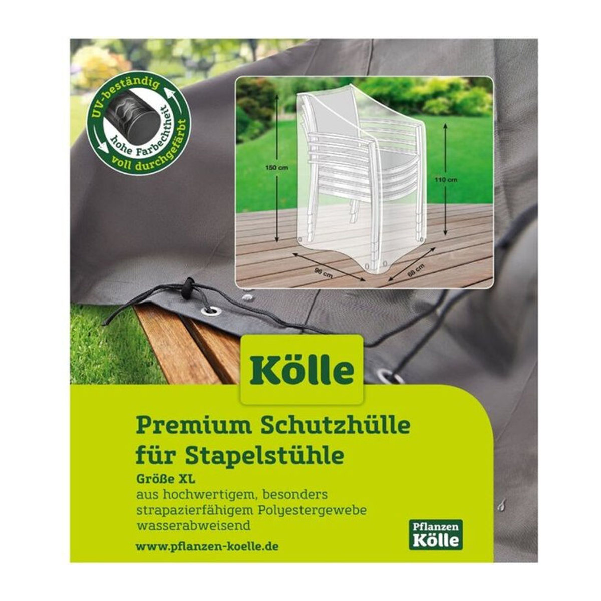Mehr Garten Premium Schutzhülle für Stapelstühle und Klappsessel in Grau - Bild 1