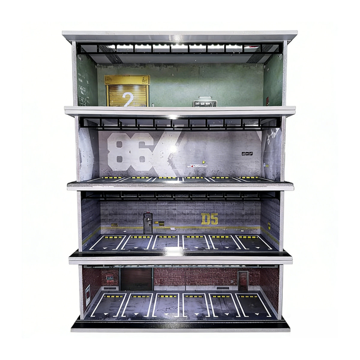 Mehr Kunst Diorama Modell Parkplatz für 1/64 Autos mit LED-Licht in Grau - Bild 1