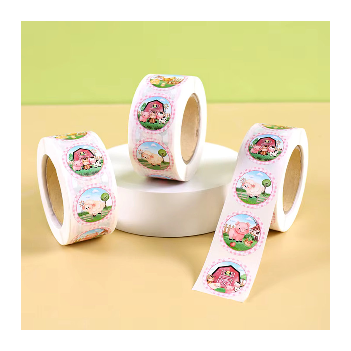 Mehrfarbige Bauernhof Tier Aufkleber aus Papier für Kindergeburtstage und Babypartys - Bild 2
