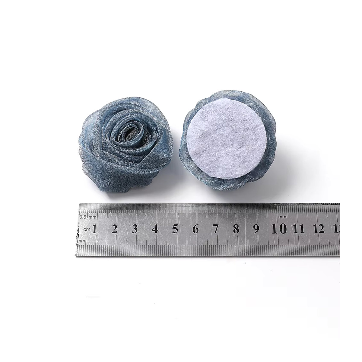 Mehrfarbige Chiffon-Kunstblumenköpfe in Rosenform für deine Dekoration und Bastelprojekte, 3 oder 5 Stück, Durchmesser: 5 cm - Bild 6