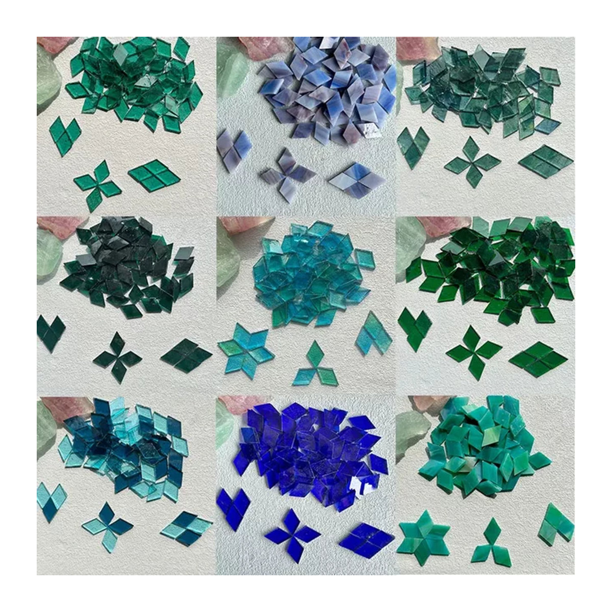 Mehrfarbige Glas-Mosaikfliesen in Nuggets-Form von arte917 für DIY-Handwerk und Wanddekoration, 50 g - Bild 1