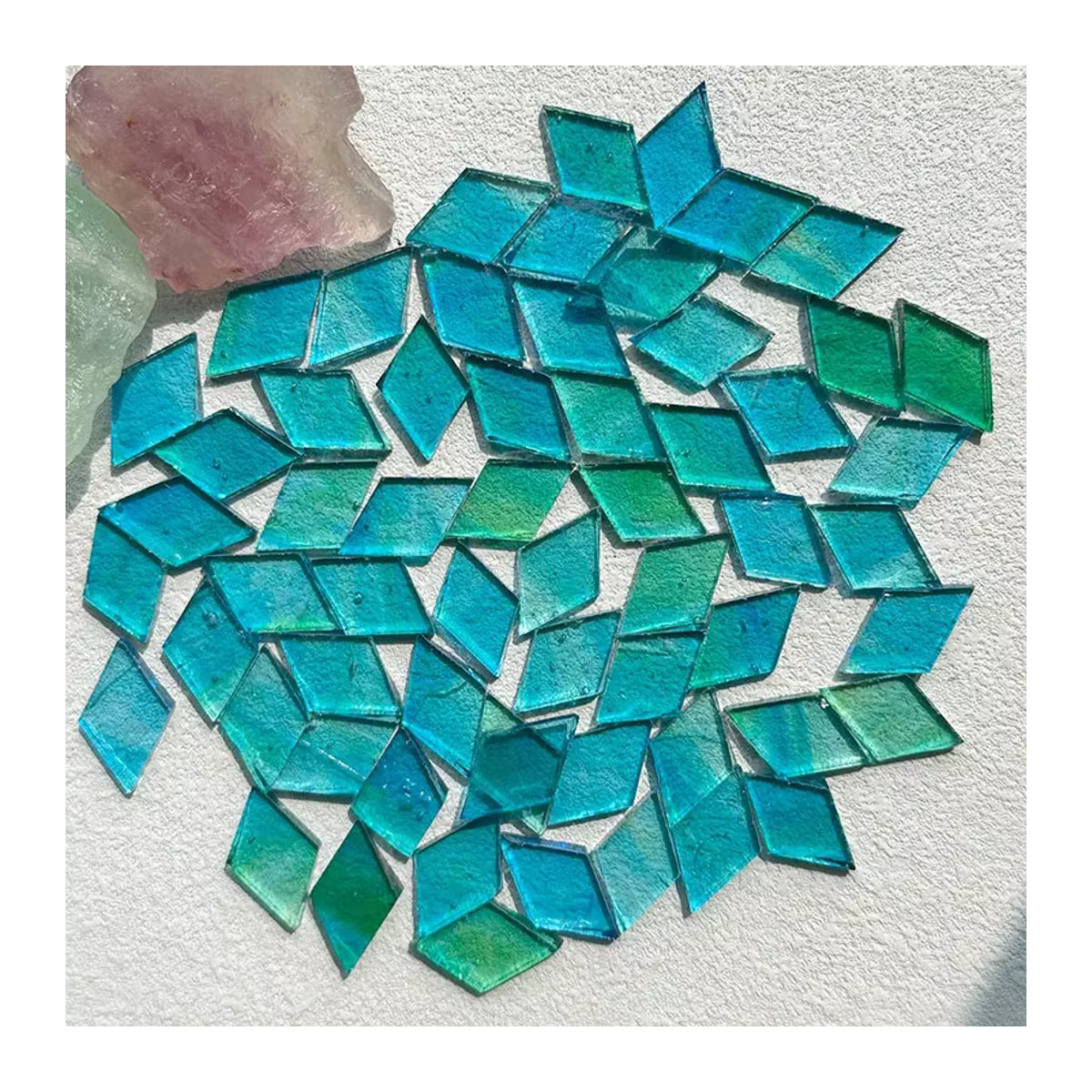 Mehrfarbige Glas-Mosaikfliesen in Nuggets-Form von arte917 für DIY-Handwerk und Wanddekoration, 50 g - Bild 3