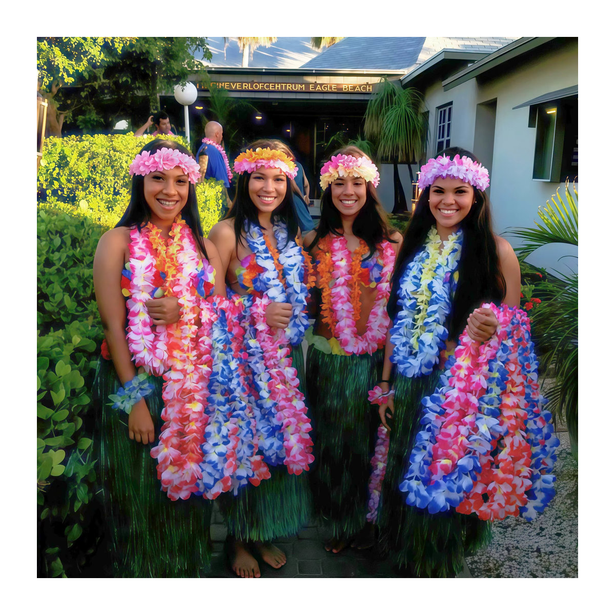 Mehrfarbige hawaiianische Leis Blumenkränze als tropische Girlanden-Halsketten für Strandpartys und Hochzeiten, 39 Zoll - Bild 3