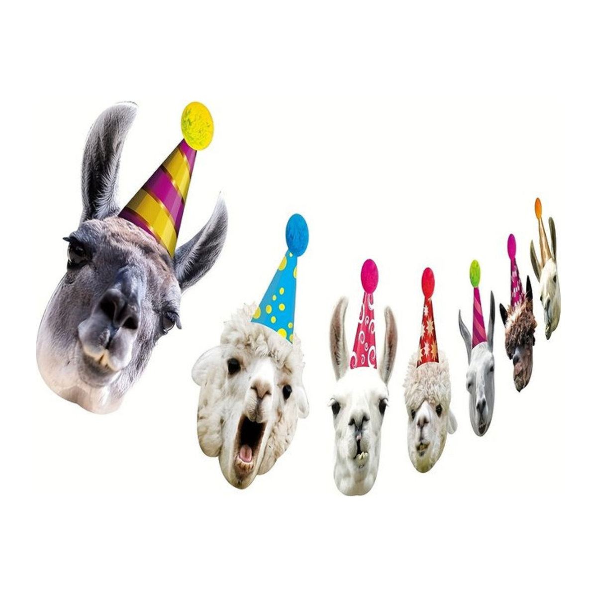 Mehrfarbige Lama-Geburtstagsgirlande aus Papier als lustige Alpaka-Wimpelkette für Babyparty und Geburtstag-Dekoration - Bild 1
