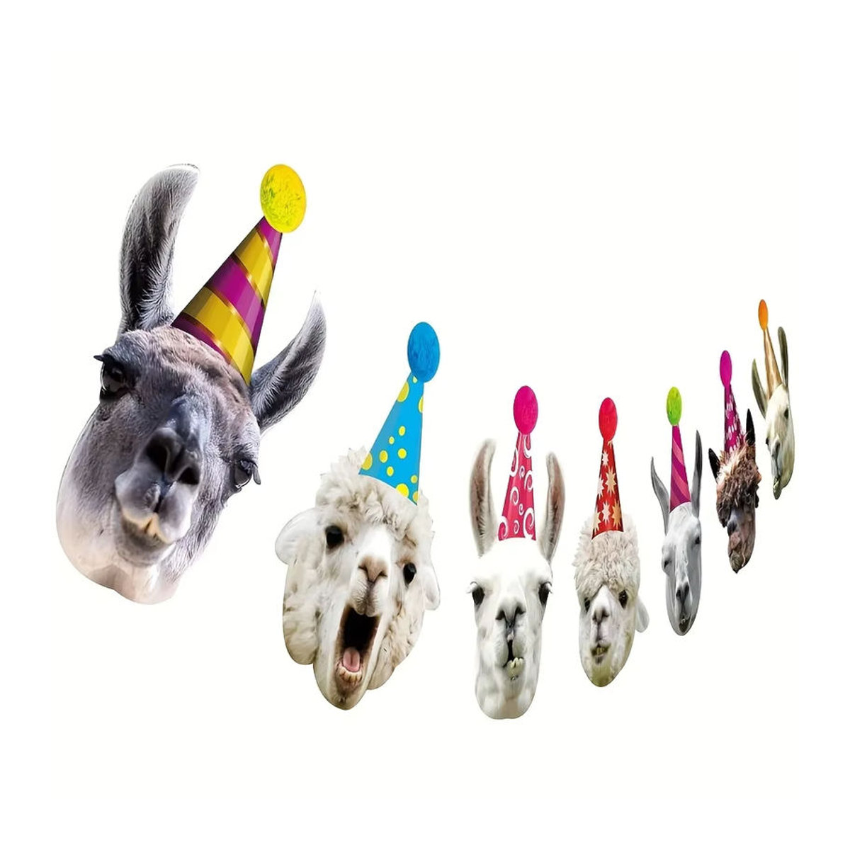 Mehrfarbige Lama-Geburtstagsgirlande aus Papier als lustige Alpaka-Wimpelkette für Babyparty und Geburtstag-Dekoration - Bild 6