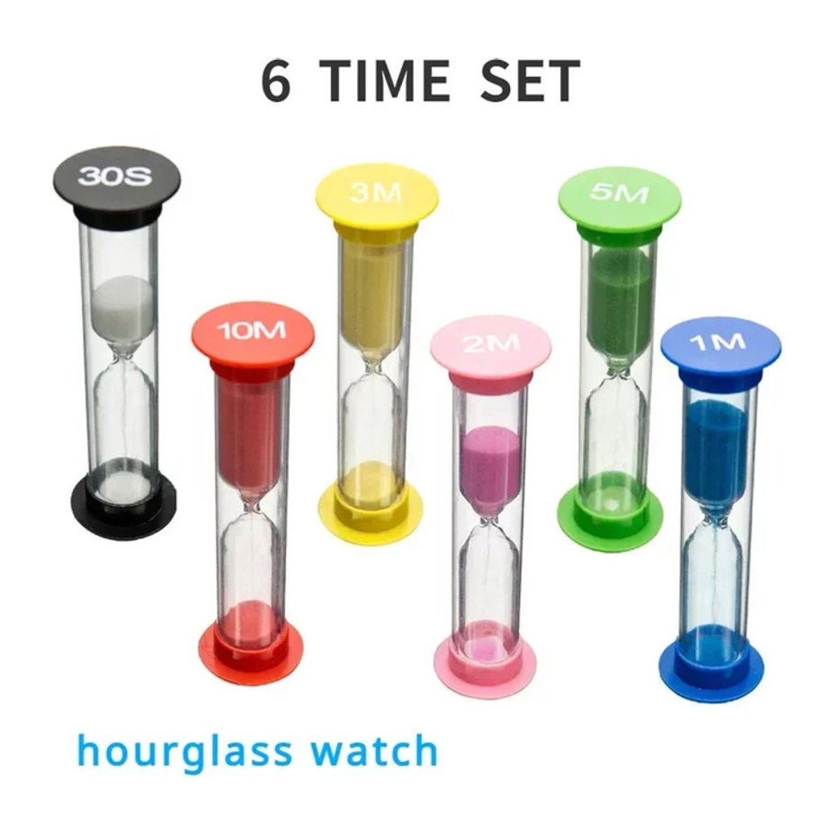Mehrfarbige Sanduhr aus Glas als dekorativer Timer für Zuhause und Garten - Bild 1