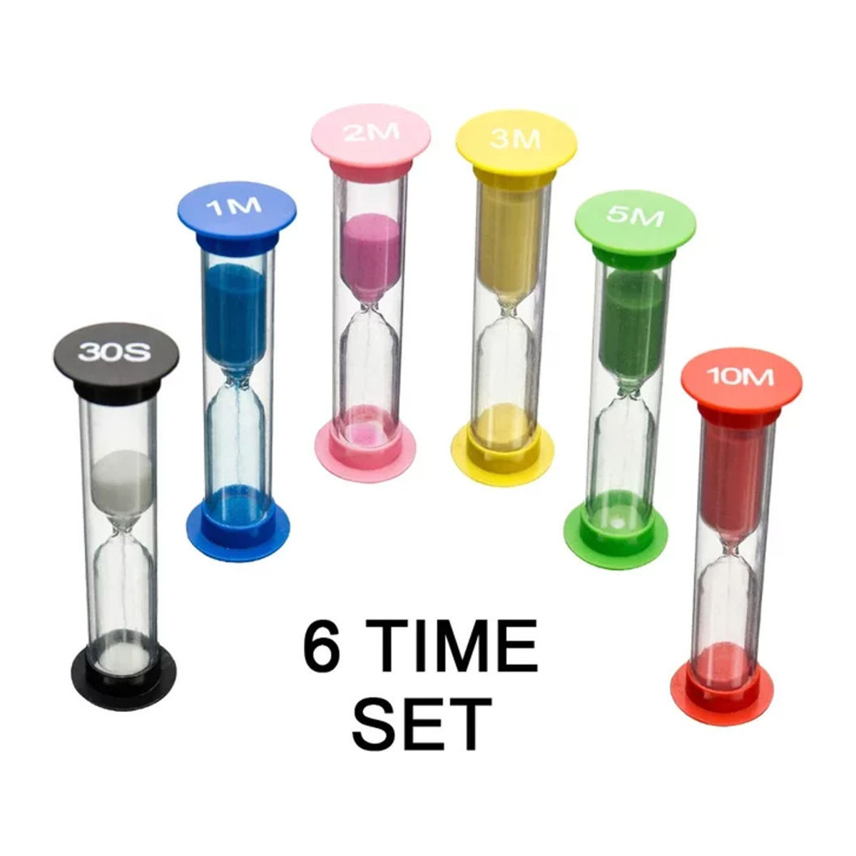 Mehrfarbige Sanduhr aus Kunststoff für Kinder und zur häuslichen Dekoration, rund und minimalistisch im geometrischen Design - Bild 1