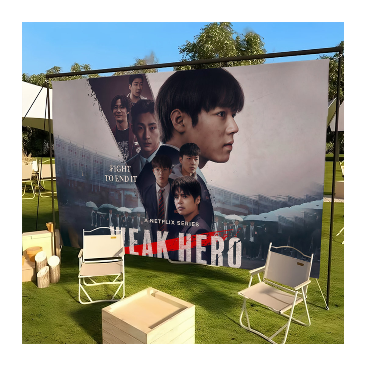 Mehrfarbige W-Weak Hero Klasse 2 Dekoflagge aus Textil für Outdoor, Picknick und Camping - Bild 1