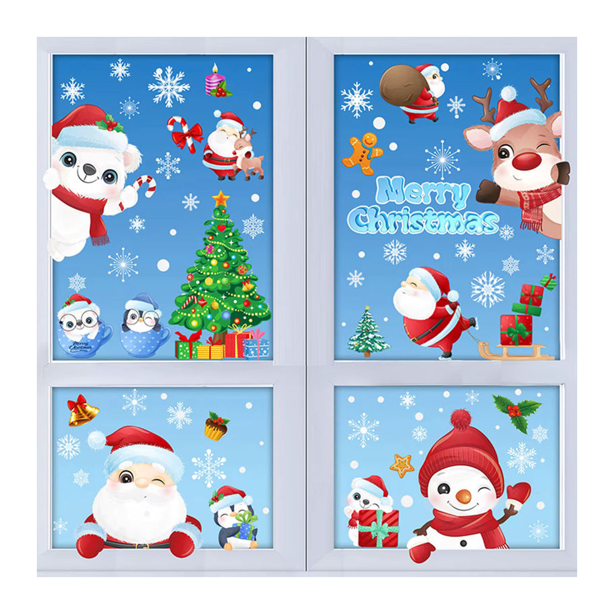 Mehrfarbige Weihnachts-Fensteraufkleber für deine festliche Dekoration - Bild 2
