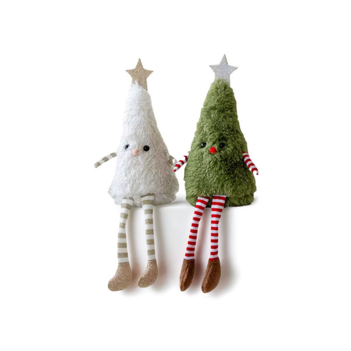 Mehrfarbige Weihnachtsdekoration aus Textil mit Sternen und abstrakten Figuren in Weiß - Bild 3