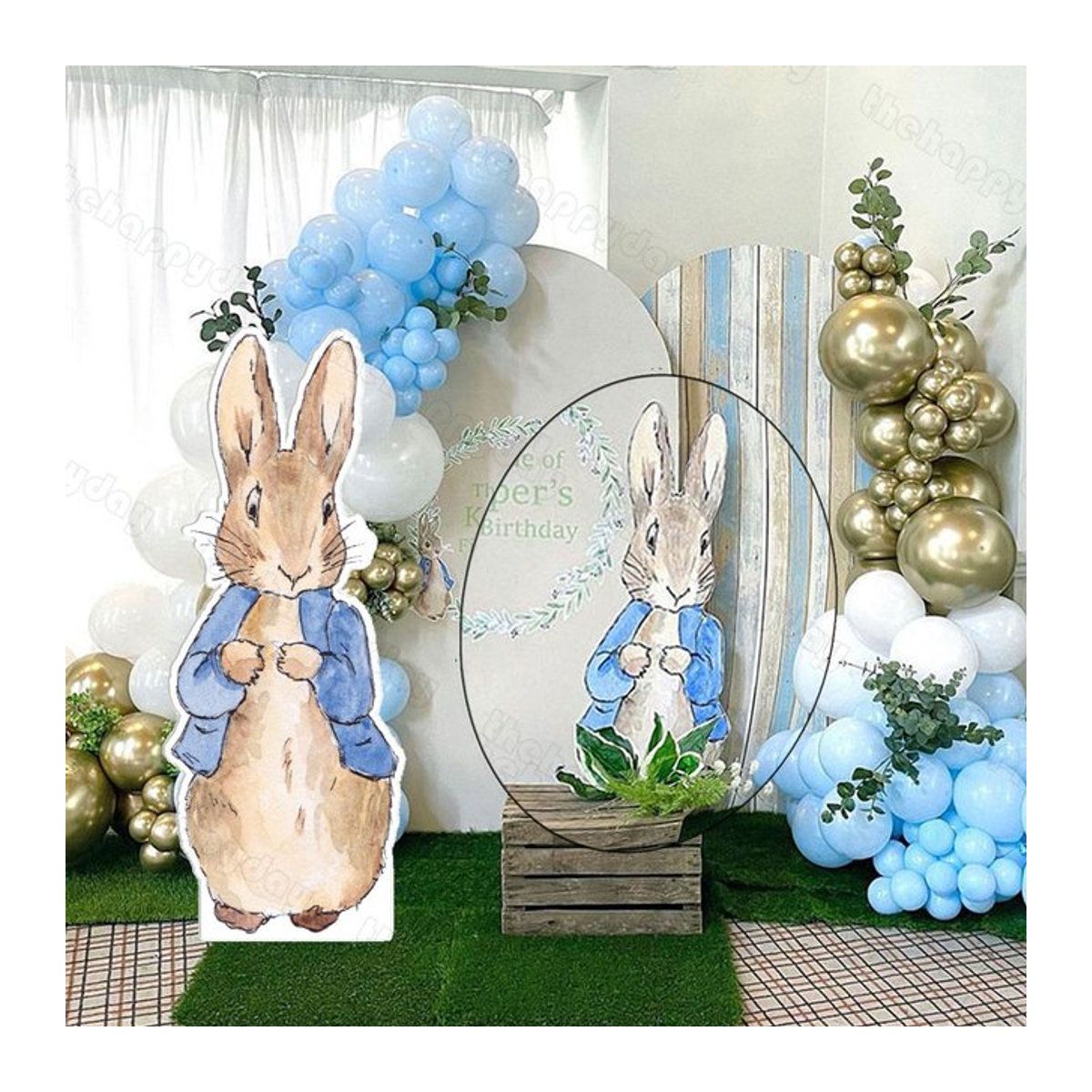 Mehrfarbige Wild One Party Dekoration aus Kunststoff mit Kaninchen-Motiv für Dschungel Safari und Baby Shower, B/H/T: 91,44 x 60,96 x 45,72 cm - Bild 1