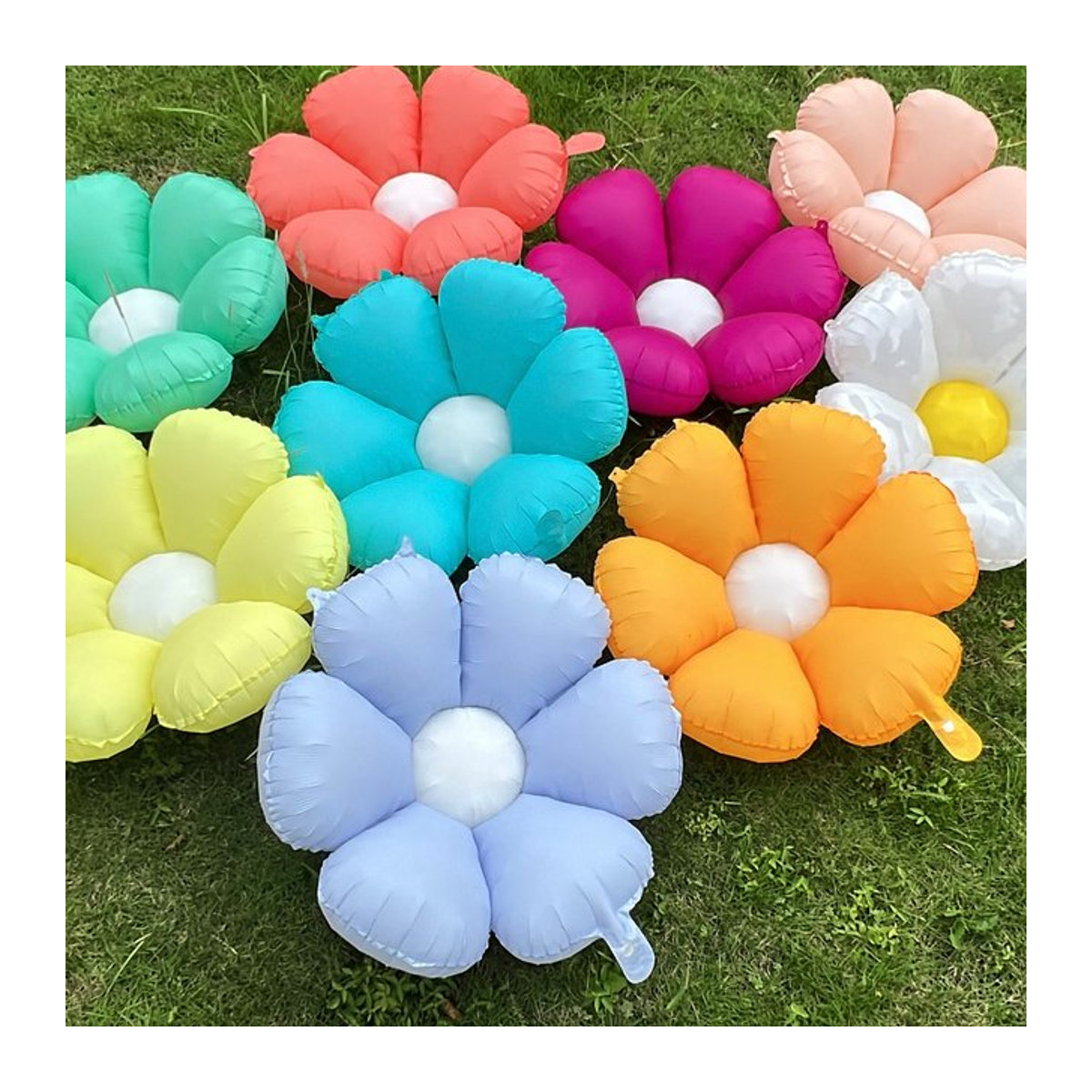Mehrfarbiger Blumenballon aus Aluminiumfolie in floralem Design für Geburtstag, Hochzeit und Partydekoration - Bild 1