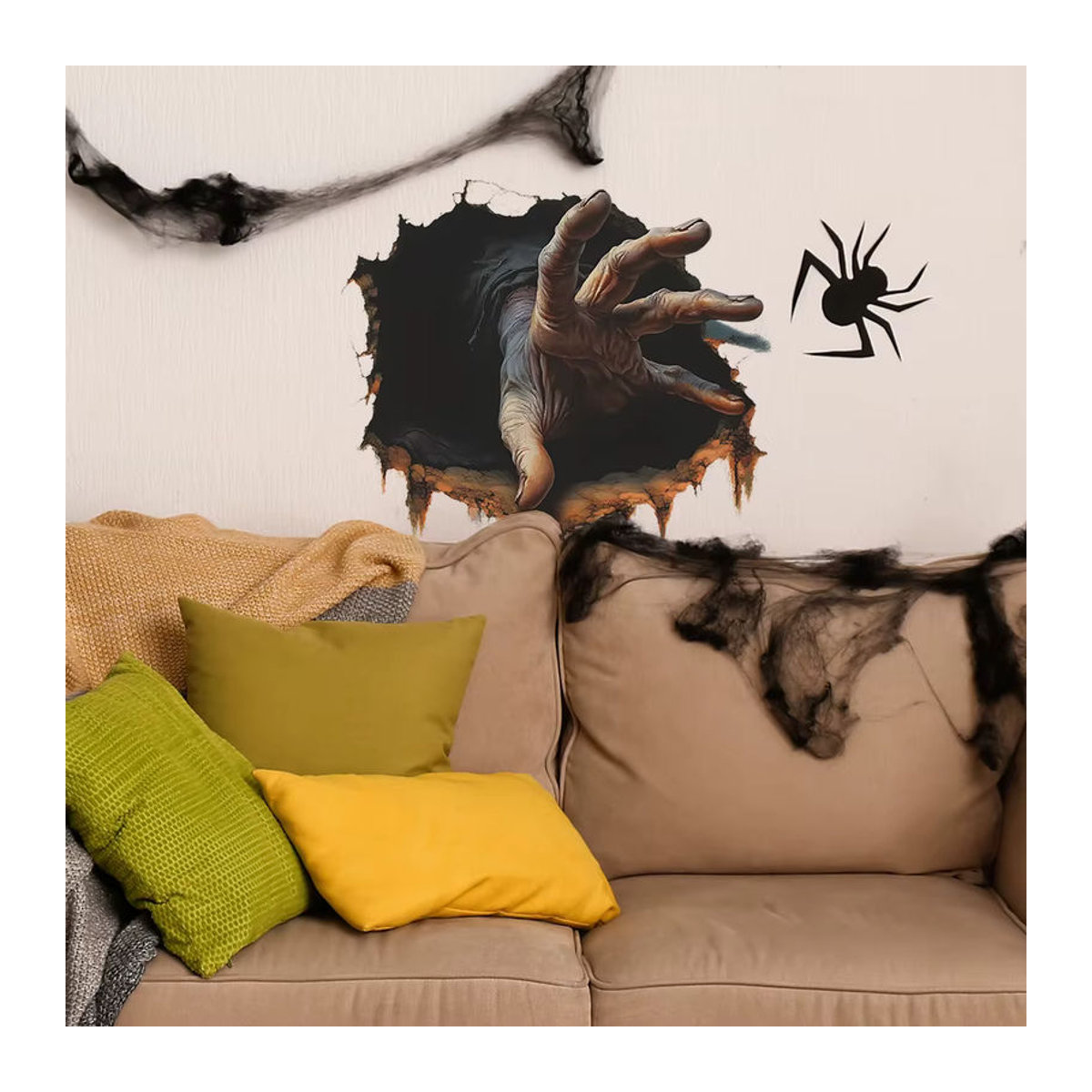 Mehrfarbiger Halloween-Wandaufkleber mit Horror-Palmen-Design zur Wanddekoration - Bild 2