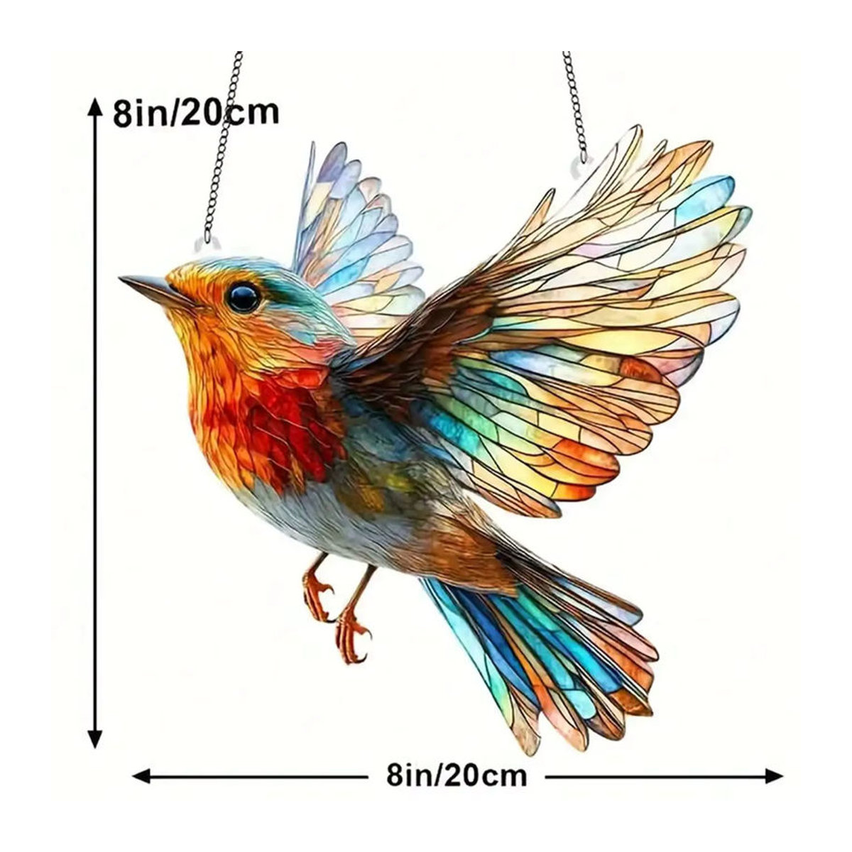 Mehrfarbiger Kardinalen-Lichtfänger aus Glas als hängende Dekoration für Vögel - Bild 2