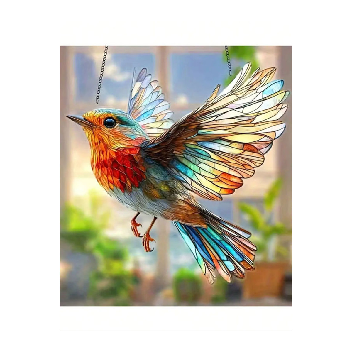 Mehrfarbiger Kardinalen-Lichtfänger aus Glas als hängende Dekoration für Vögel - Bild 3