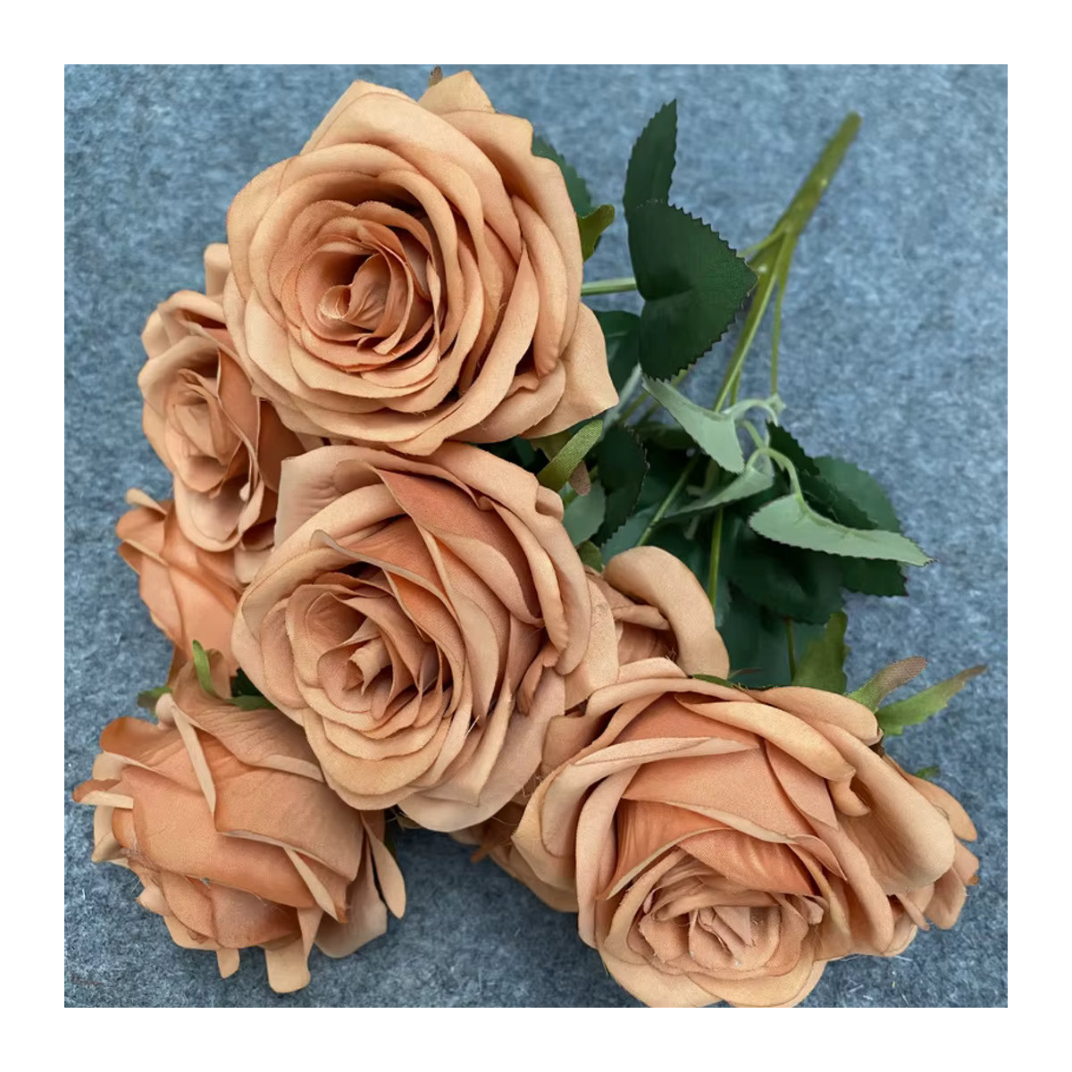 Mehrfarbiger künstlicher Rosenstrauß mit 9 Köpfen für Hochzeiten und Heimdekoration - Bild 2