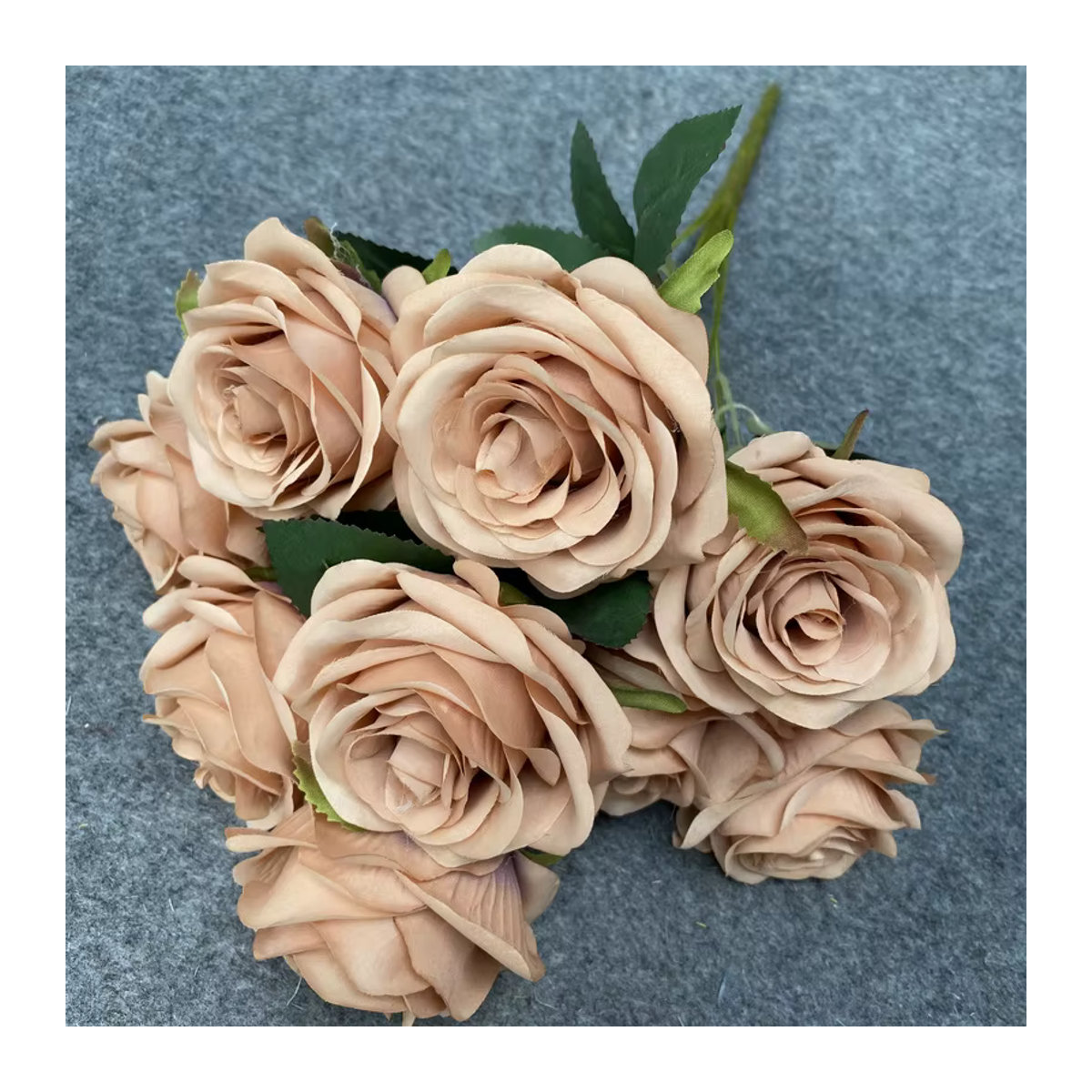 Mehrfarbiger künstlicher Rosenstrauß mit 9 Köpfen für Hochzeiten und Heimdekoration - Bild 3