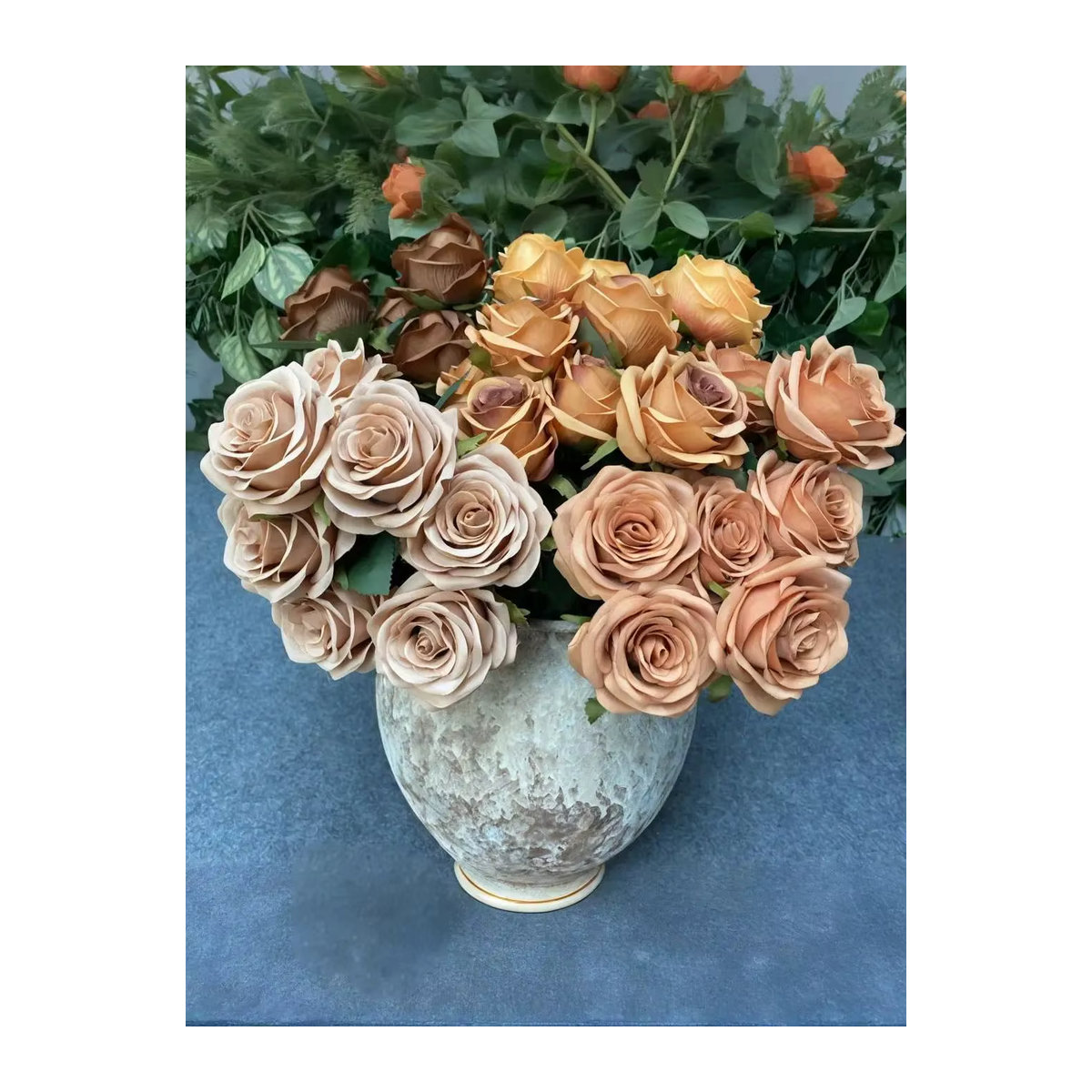 Mehrfarbiger künstlicher Rosenstrauß mit 9 Köpfen für Hochzeiten und Heimdekoration - Bild 4