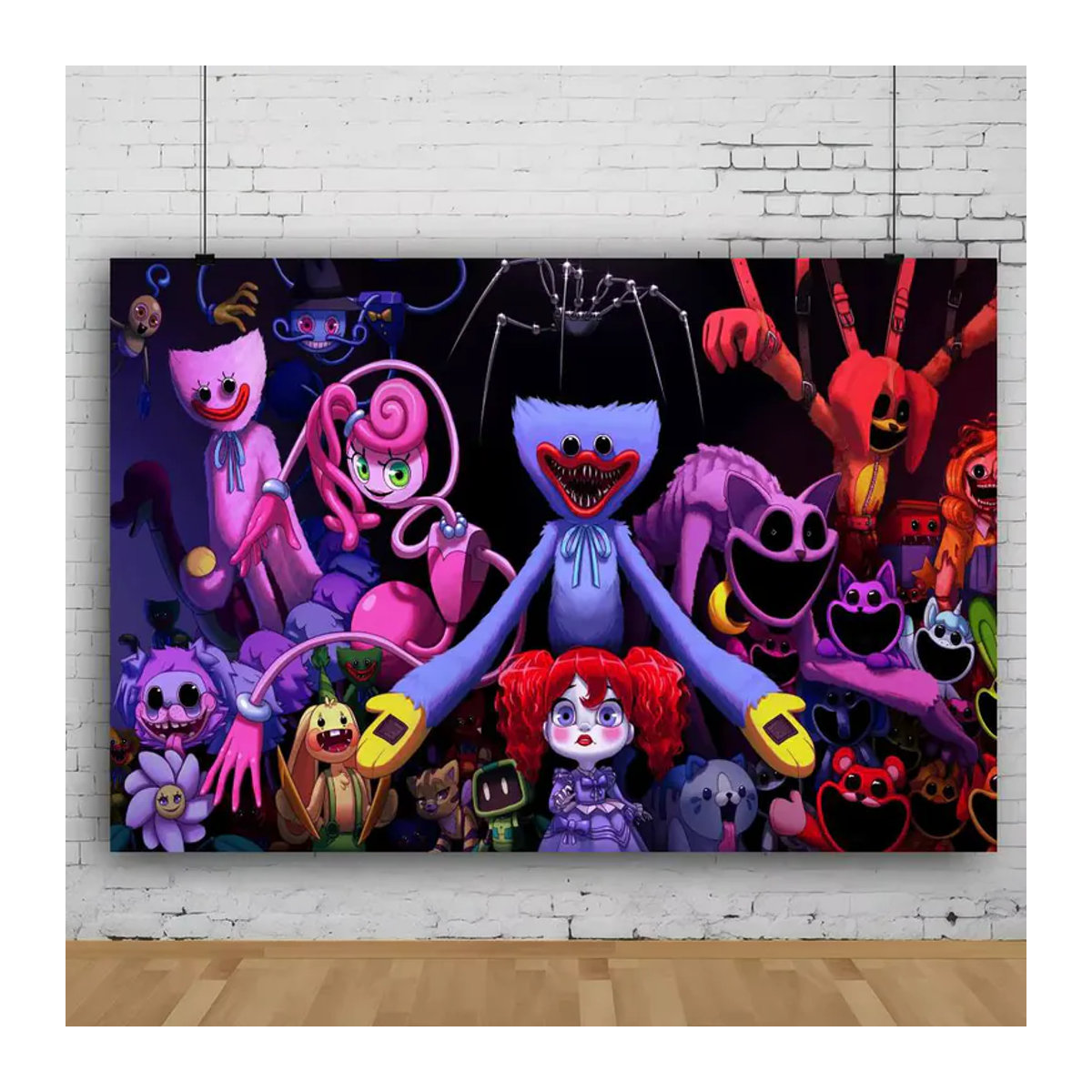 Mehrfarbiger Poppy Playtime Fotohintergrund für Kindergeburtstage und Videospiel-Porträts, B/B/H: 120 x 120 x 70 cm - Bild 3