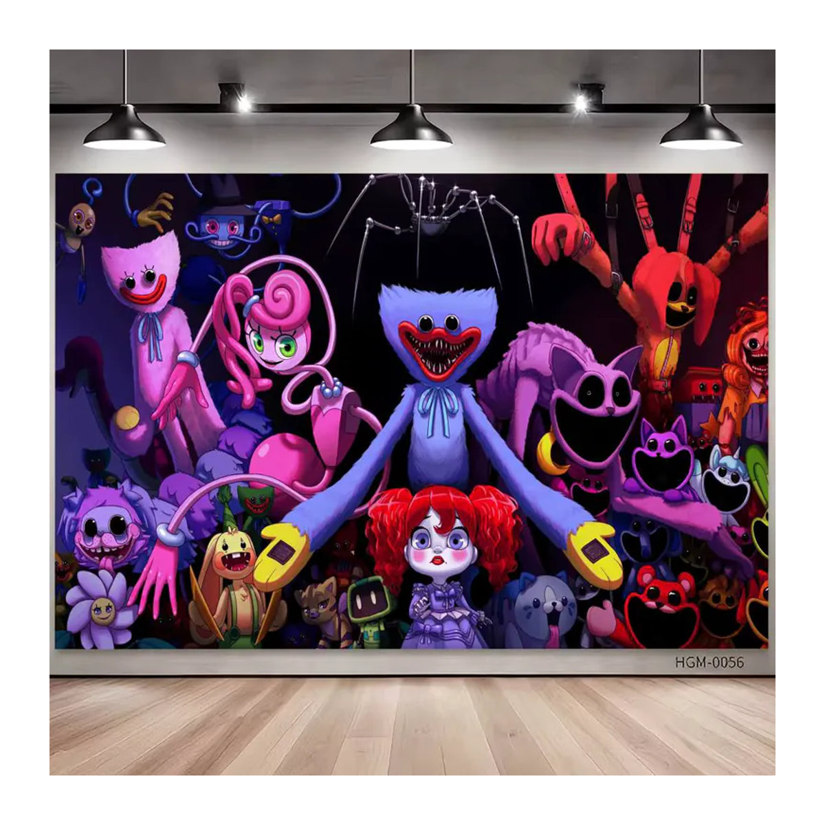 Mehrfarbiger Poppy Playtime Fotohintergrund für Kindergeburtstage und Videospiel-Porträts, B/B/H: 120 x 120 x 70 cm - Bild 4