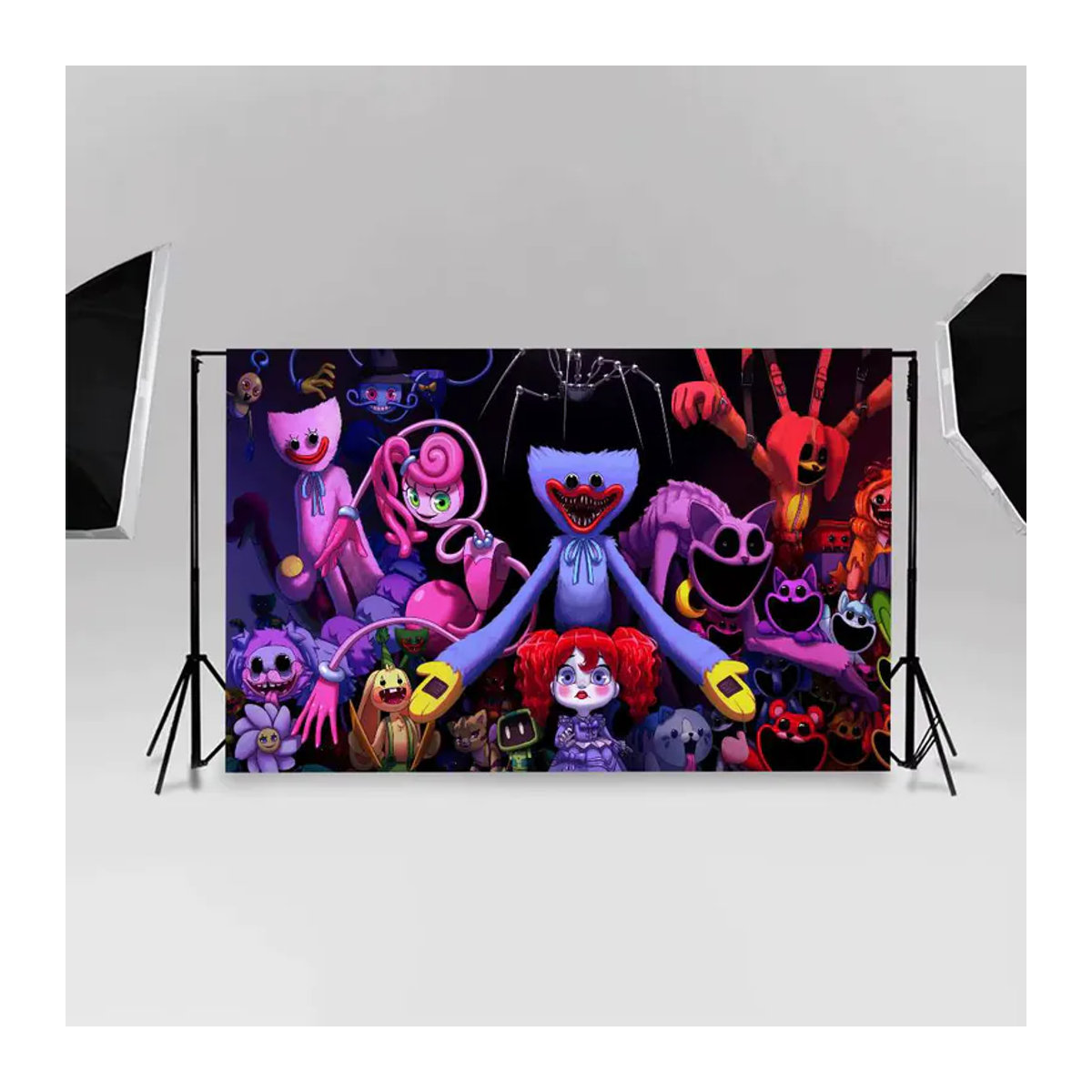 Mehrfarbiger Poppy Playtime Fotohintergrund für Kindergeburtstage und Videospiel-Porträts, B/B/H: 120 x 120 x 70 cm - Bild 6