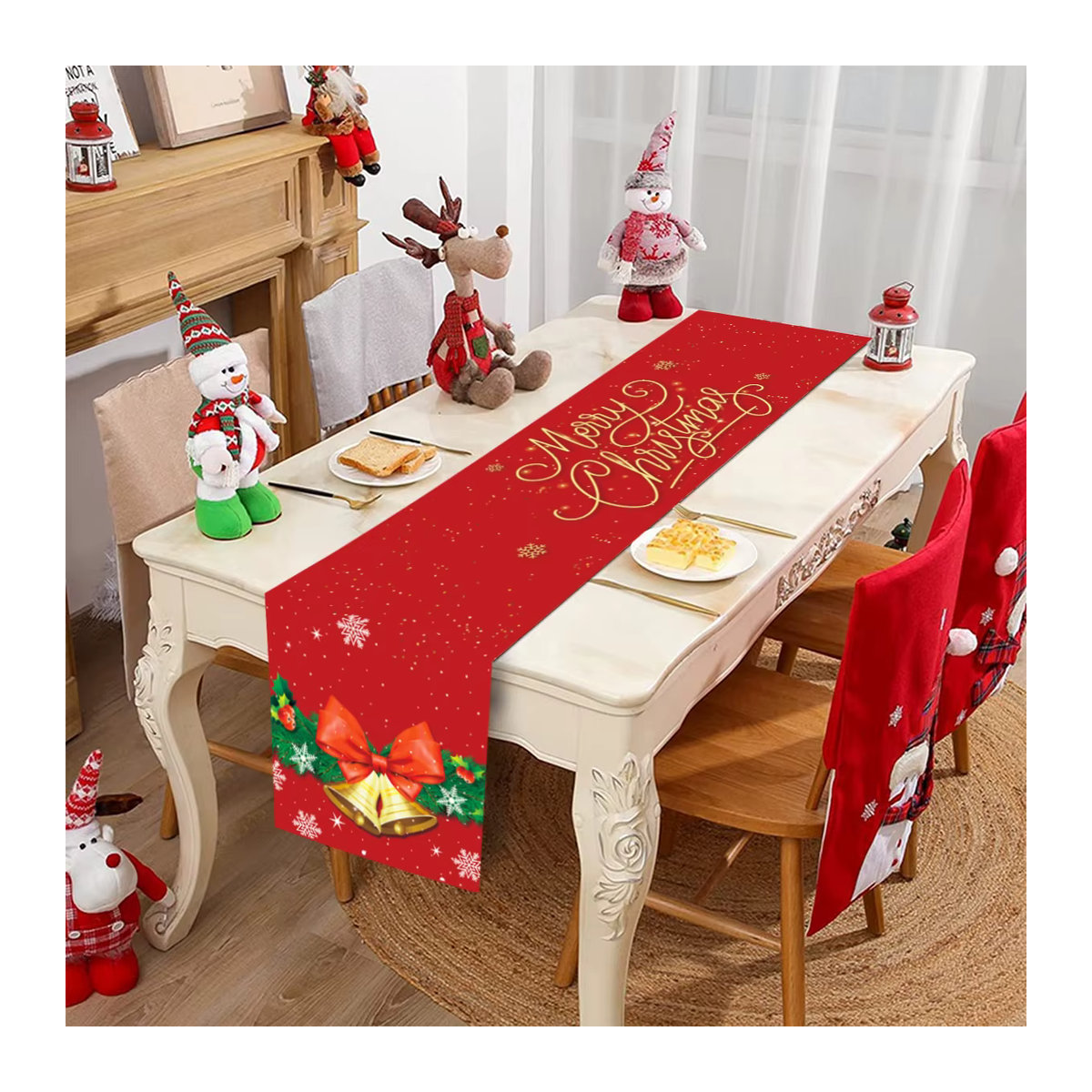 Mehrfarbiger Weihnachts Tischläufer aus Polyester für deine festliche Dekoration - Bild 2