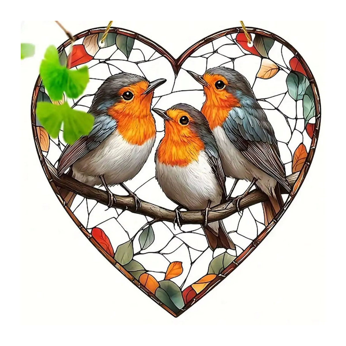 Mehrfarbiges 2D-Hängerfenster aus Glas mit Vogel- und Tiermotiven zur Dekoration - Bild 5