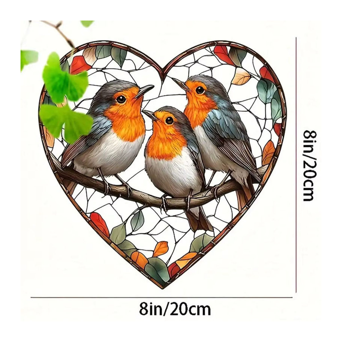 Mehrfarbiges 2D-Hängerfenster aus Glas mit Vogel- und Tiermotiven zur Dekoration - Bild 6