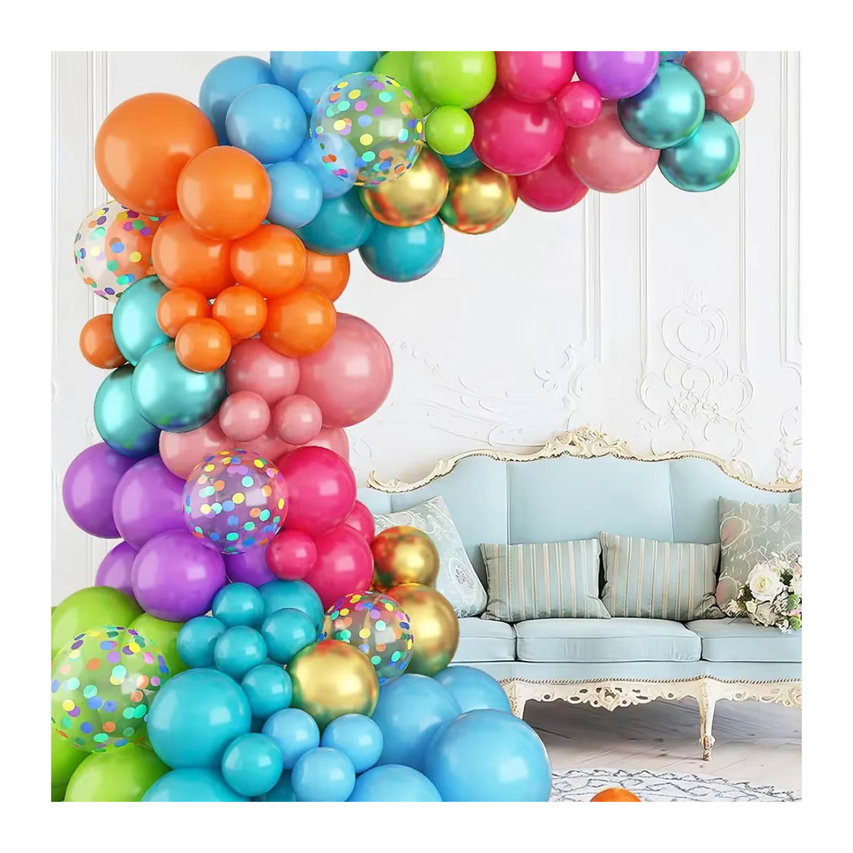 Mehrfarbiges Ballonbogen-Girlanden-Set aus Kunststoff für Hochzeit, Geburtstag und Babypartys - Bild 2
