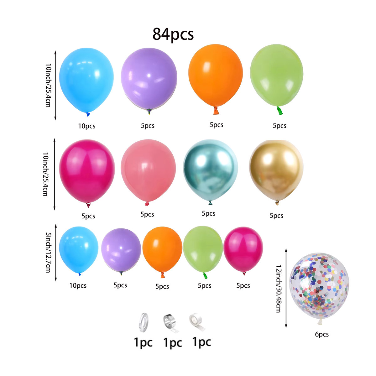 Mehrfarbiges Ballonbogen-Girlanden-Set aus Kunststoff für Hochzeit, Geburtstag und Babypartys - Bild 4