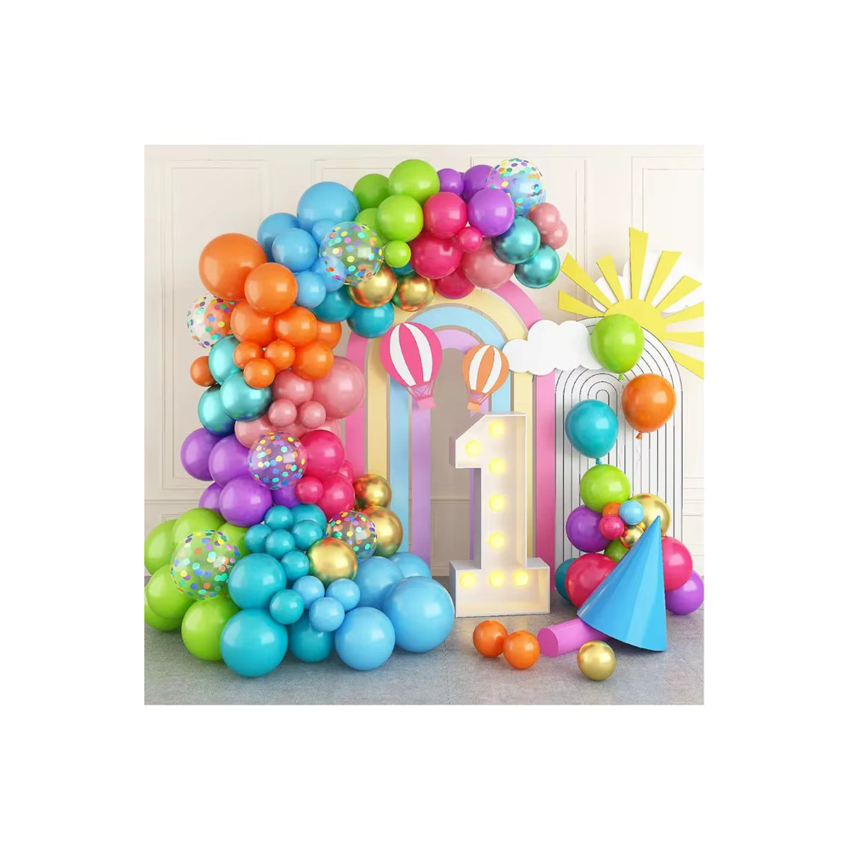 Mehrfarbiges Ballonbogen-Girlanden-Set aus Kunststoff für Hochzeit, Geburtstag und Babypartys - Bild 6