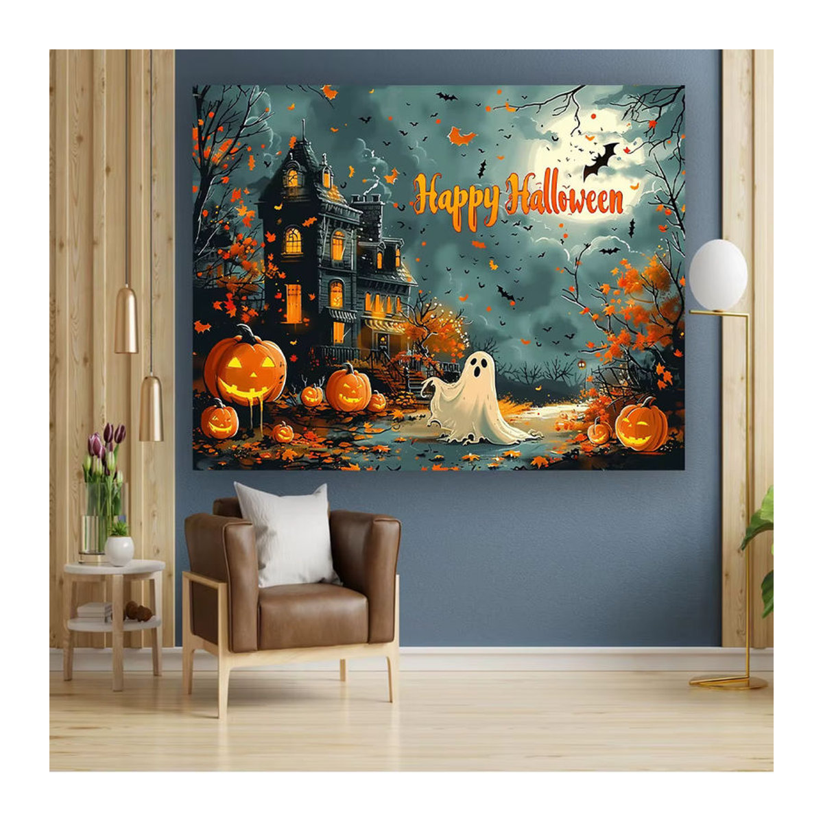 Mehrfarbiges Halloween-Banner als rechteckiges Hintergrundtuch für Fotografie und Geburtstagsdekoration - Bild 2