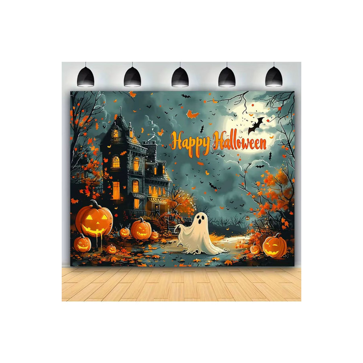 Mehrfarbiges Halloween-Banner als rechteckiges Hintergrundtuch für Fotografie und Geburtstagsdekoration - Bild 7