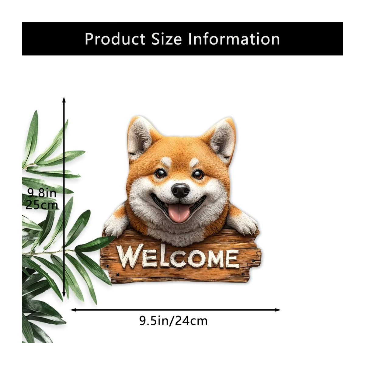 Mehrfarbiges Hängeornament aus Holz mit Shiba Inu Motiv als Wanddekoration im Landhausstil, Höhe: 22,86 cm - Bild 2