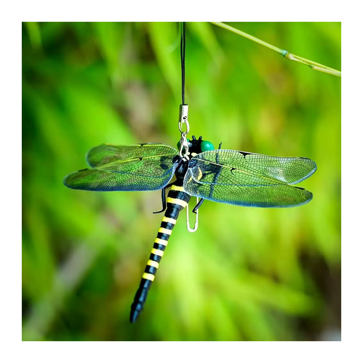 Mehrfarbiges Hängeornament Libelle aus Glas und Kunststoff für den Garten, Höhe: 12 cm - Bild 2
