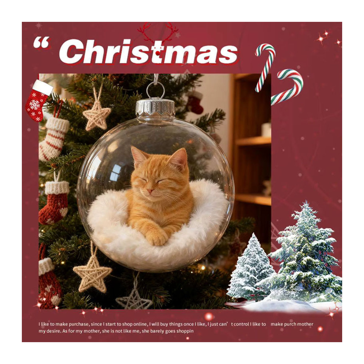 Mehrfarbiges Katzen-Hängeornament aus Kunststoff als kreative Weihnachtskugel für Weihnachten und Neujahr - Bild 2