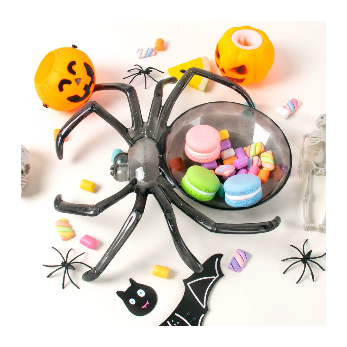 Meidding Halloween Spinnen Candy Bowl aus Kunststoff in Lila und Mehrfarbig für Kinder und Partydeko - Bild 3