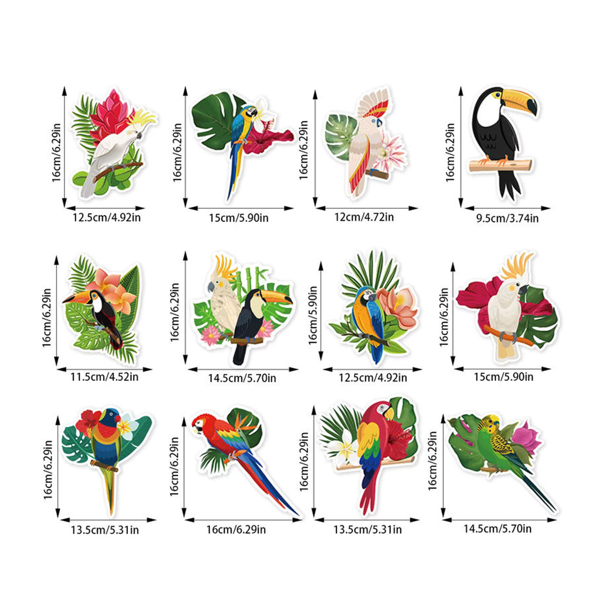 Meidding Hawaii Party Dekoration mit Tukan-Vogel, Wabenball-Anhängern und Wirbel-Hängebannern aus Papier, mehrfarbig - Bild 2