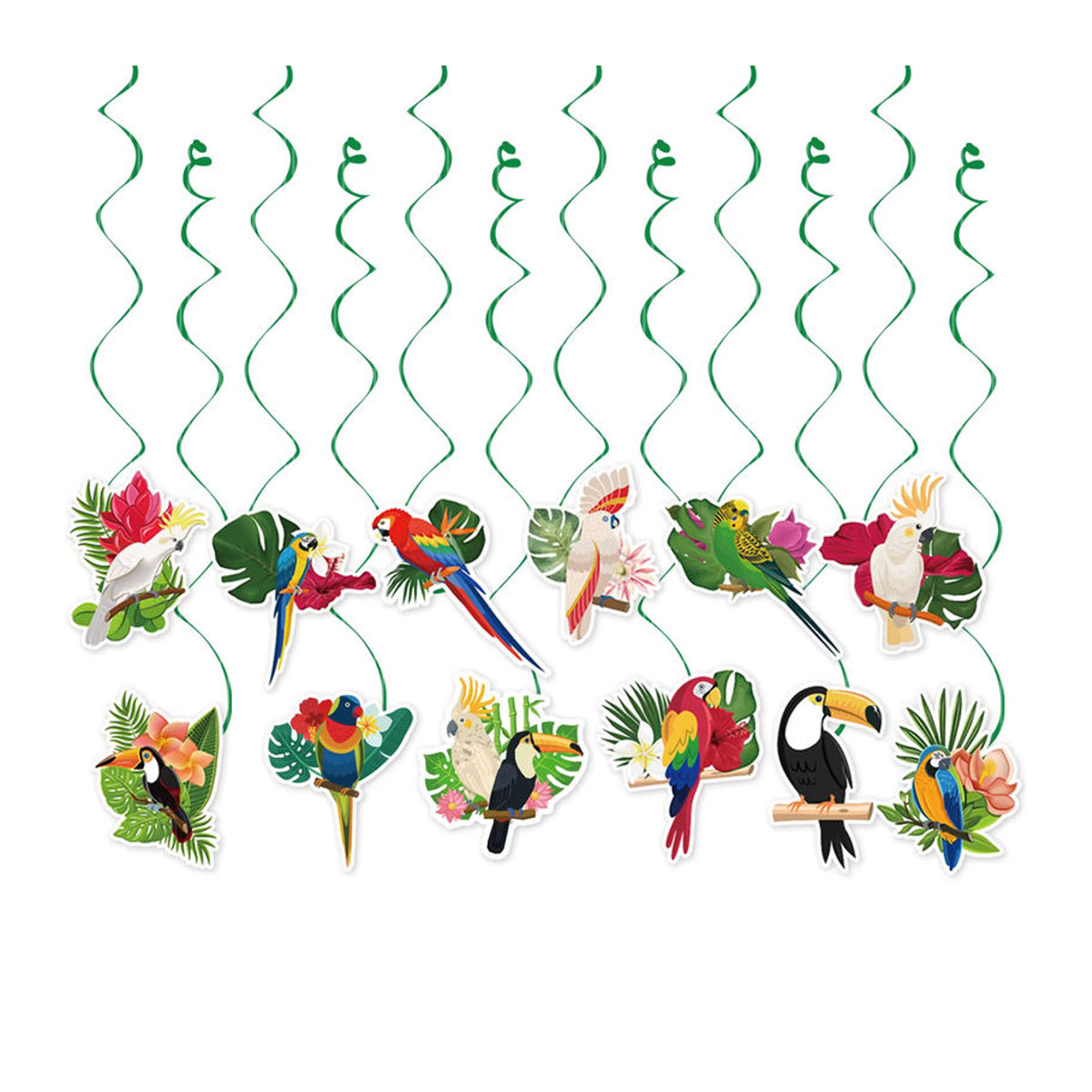 Meidding Hawaii Party Dekoration mit Tukan-Vogel, Wabenball-Anhängern und Wirbel-Hängebannern aus Papier, mehrfarbig - Bild 5