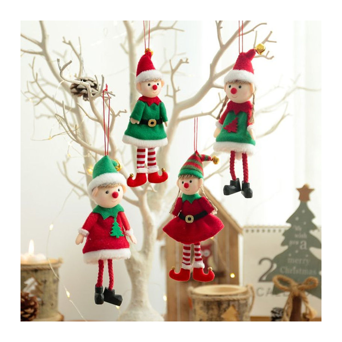 Meidding Weihnachts Elfen Hängeornament aus Textil in Mehrfarbig - Bild 1