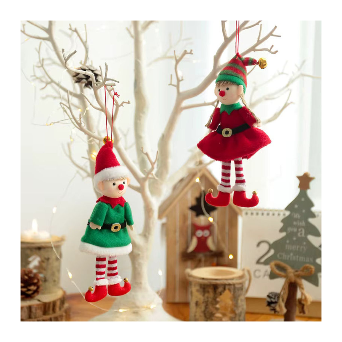 Meidding Weihnachts Elfen Hängeornament aus Textil in Mehrfarbig - Bild 3