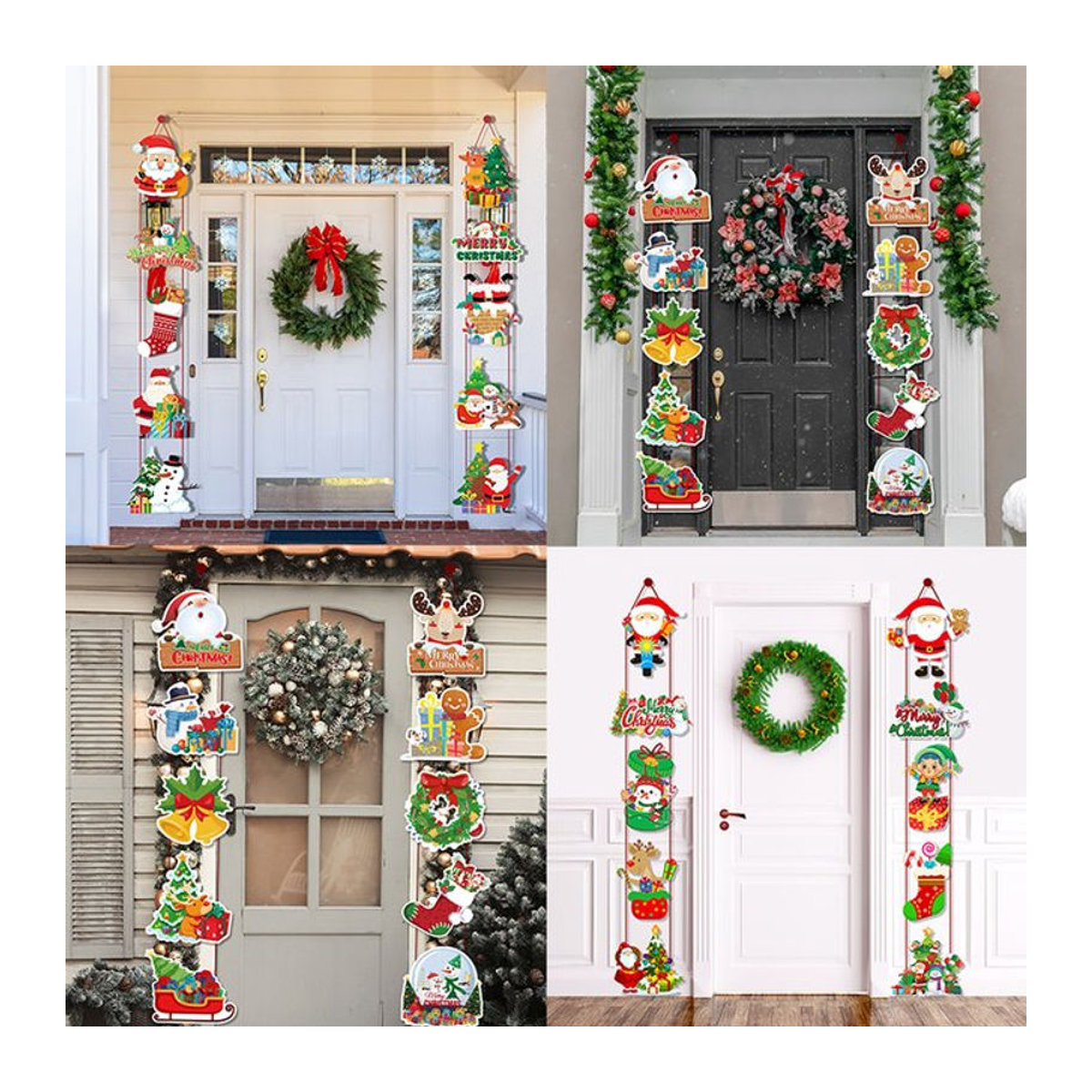 Meidding Weihnachts-Türbanner mit Santa Claus und Schneemann als hängende Wanddekoration, mehrfarbig - Bild 1